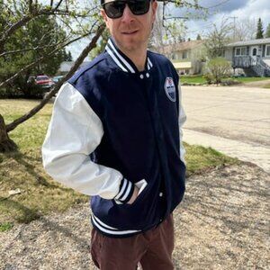 reversible edmonton oilers college style jacket